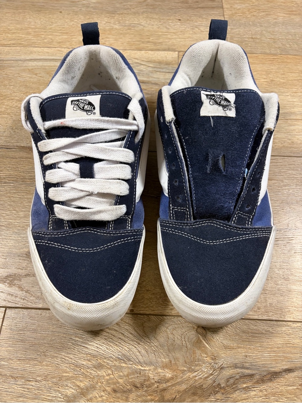 Vans Men’s Navy and White Low-Top Suede Sneakers